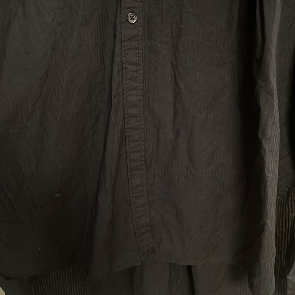 Maeve Anthropologie Shirt Dress XL High Low Button Front Cotton Pinstripe - Picture 10 of 10